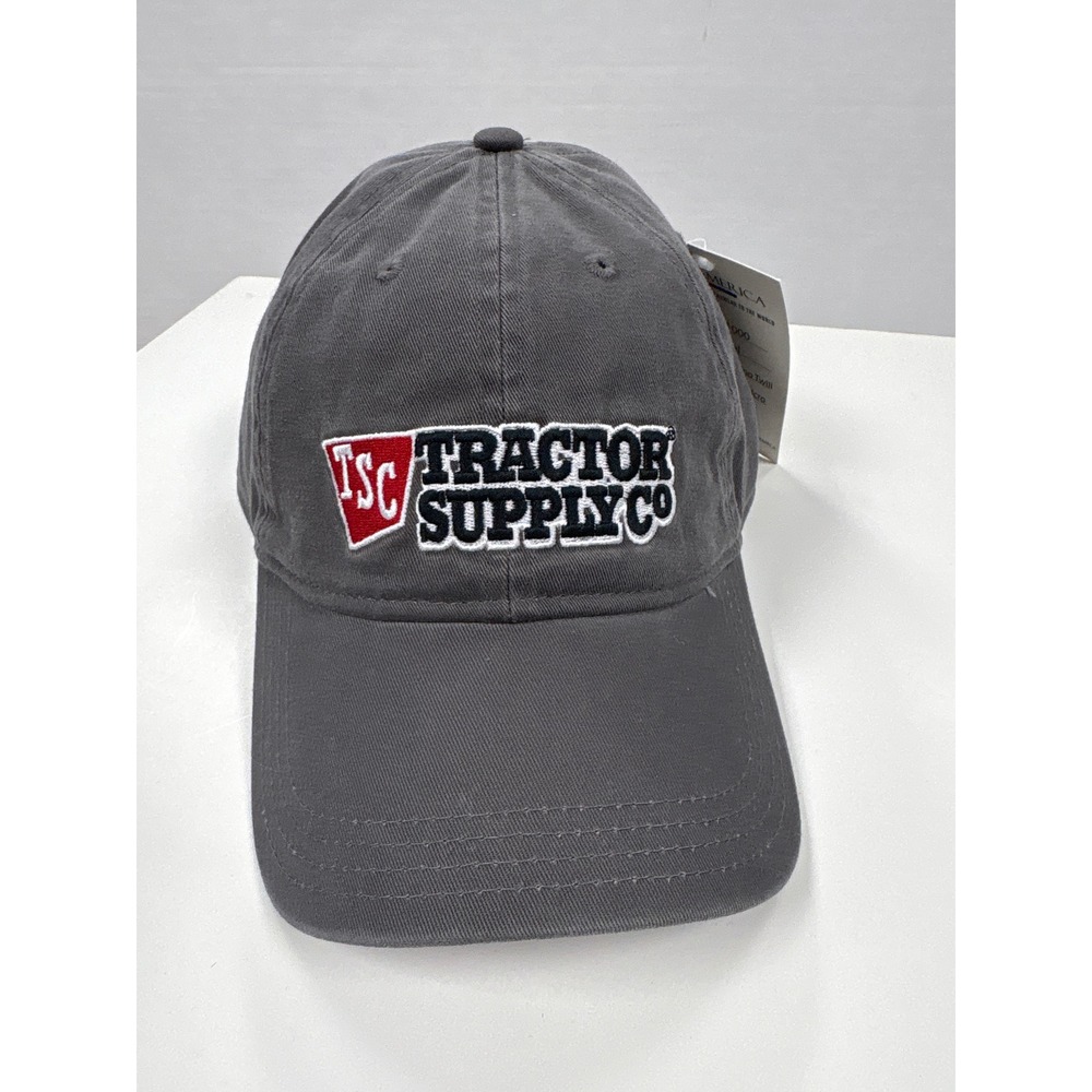 Cap America i1000 Tractor Supply Co Hat Charcoal Gray Washed Chino Twill Cap